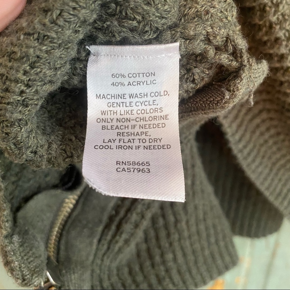 The Rail Olive Green Knit Side Zip Crew Neck Sweater - Picture 5 of 6